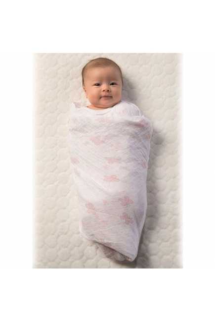 Муслиновые пеленки для новорожденного SwaddleDesigns большие набор 4, Pink Butterfly