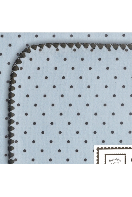 Фланелевая пеленка для новорожденного SwaddleDesigns Blue w/BR Dot