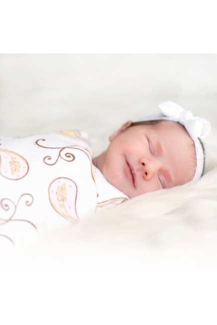 Фланелевая пеленка для новорожденного SwaddleDesigns Pink Paisley