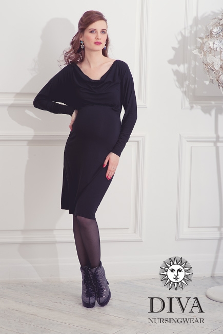Платье для кормящих и беременных Diva Nursingwear Paola, цвет Nero