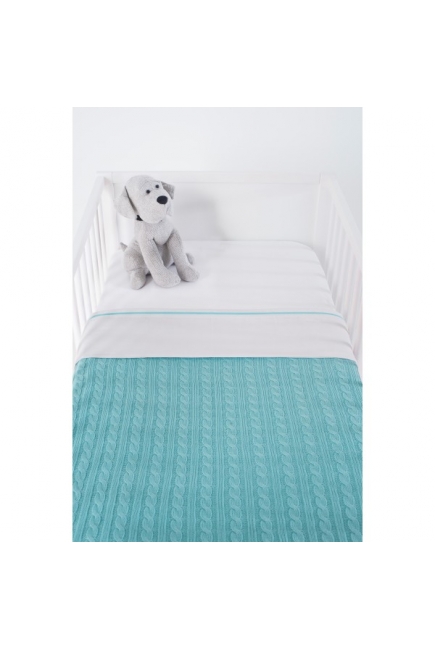 Jollein вязаный плед для новорожденных (косичка), цвет "нефритовый"