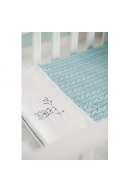 Jollein вязаный плед для новорожденных (косичка), цвет "нефритовый"