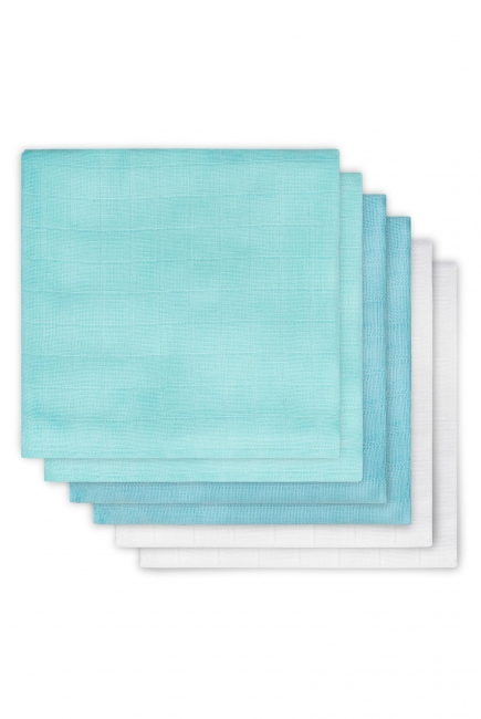Муслиновые пеленки для новорожденных Jollein средние, mint/lagoon/white