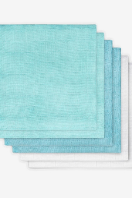 Муслиновые пеленки для новорожденных Jollein средние, mint/lagoon/white