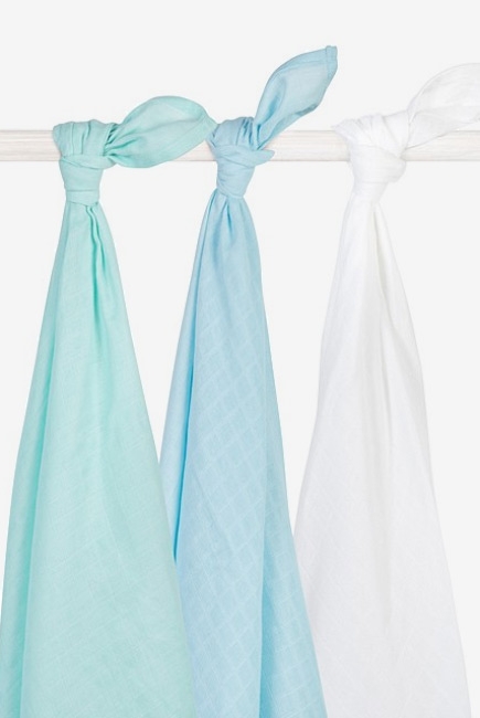 Муслиновые пеленки для новорожденных Jollein большие, mint/lagoon/white