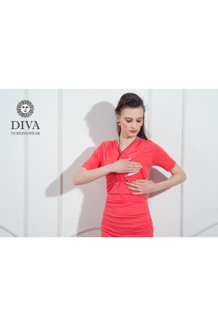 Платье для кормящих и беременных Diva Nursingwear Lucia кор.рукав, Corallo