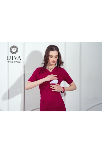Платье для кормящих и беременных Diva Nursingwear Lucia кор.рукав, Berry