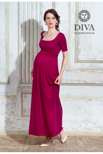 Платье для кормящих и беременных Diva Nursingwear Stella Maxi, Berry