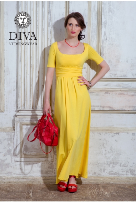 Платье для кормящих и беременных Diva Nursingwear Stella Maxi, Limone
