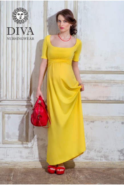 Платье для кормящих и беременных Diva Nursingwear Stella Maxi, Limone