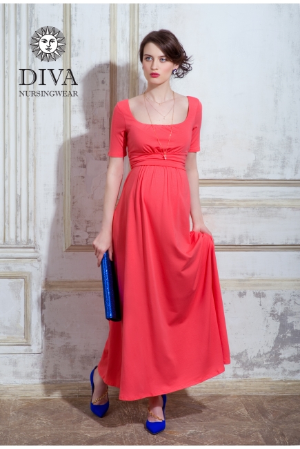 Платье для кормящих и беременных Diva Nursingwear Stella Maxi, Corallo