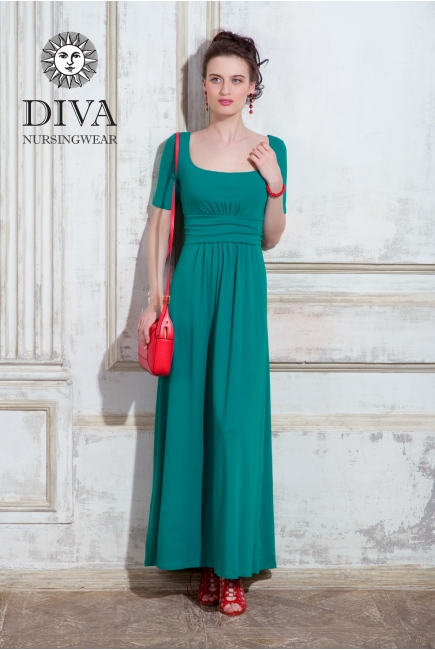 Платье для кормящих и беременных Diva Nursingwear Stella Maxi, Smeraldo