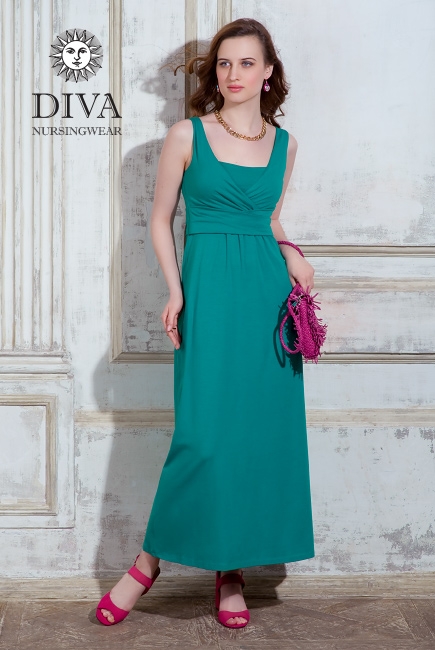 Сарафан для кормящих и беременных Diva Nursingwear Alba Maxi, Smeraldo