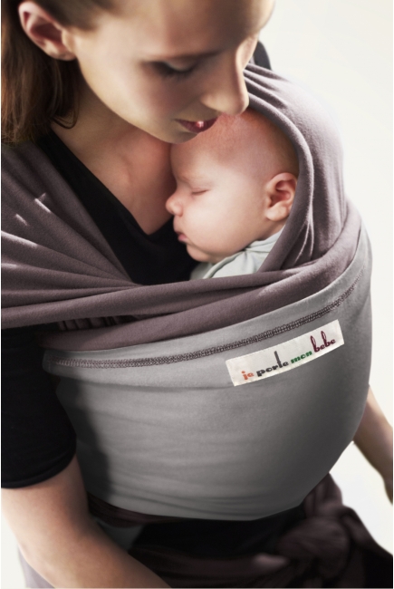 Слинг-шарф JPMBB трикотажный, цвет "коричневый-светло-серый"