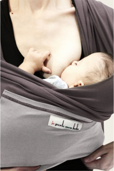 Слинг-шарф JPMBB трикотажный, цвет "коричневый-светло-серый"