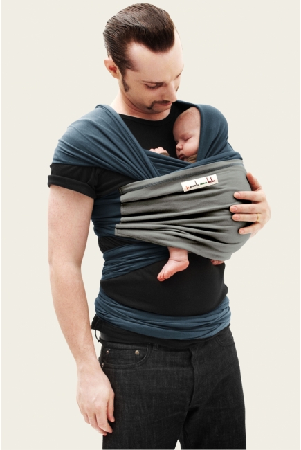 Слинг-шарф JPMBB трикотажный, цвет "морская волна-серый"