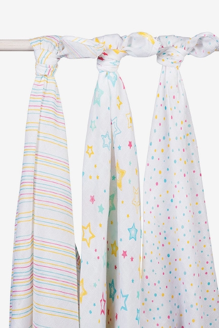 Муслиновые пеленки для новорожденных Jollein большие, Stardust (звездная пыль)