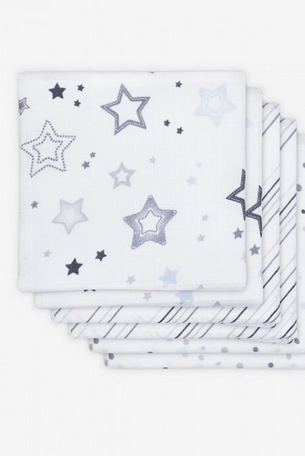 Муслиновые пеленки для новорожденных Jollein средние, Stardust grey, Звездная пыль