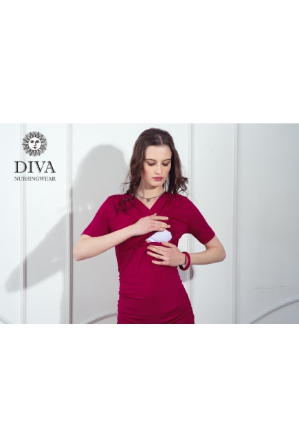 Платье для кормящих и беременных Diva Nursingwear Lucia кор.рукав, Berry