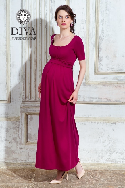Платье для кормящих и беременных Diva Nursingwear Stella Maxi, Berry