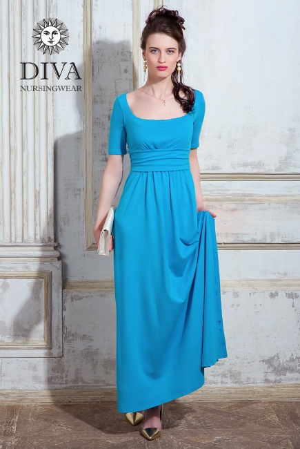 Платье для кормящих и беременных Diva Nursingwear Stella Maxi, Celeste