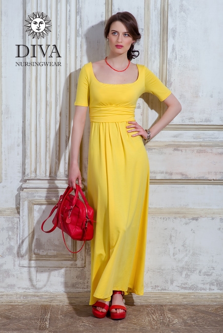 Платье для кормящих и беременных Diva Nursingwear Stella Maxi, Limone