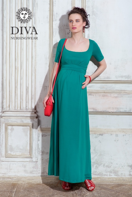 Платье для кормящих и беременных Diva Nursingwear Stella Maxi, Smeraldo