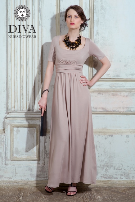 Платье для кормящих и беременных Diva Nursingwear Stella Maxi, Grano
