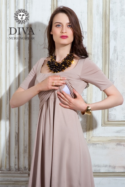 Платье для кормящих и беременных Diva Nursingwear Stella Maxi, Grano