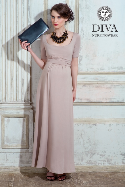 Платье для кормящих и беременных Diva Nursingwear Stella Maxi, Grano