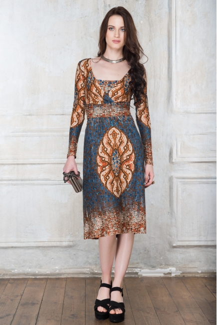 Платье для кормящих и беременных Diva Nursingwear Alba дл.рукав, принт India