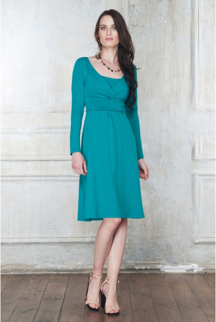 Платье для кормящих и беременных Diva Nursingwear Alba дл.рукав, цвет Smeraldo
