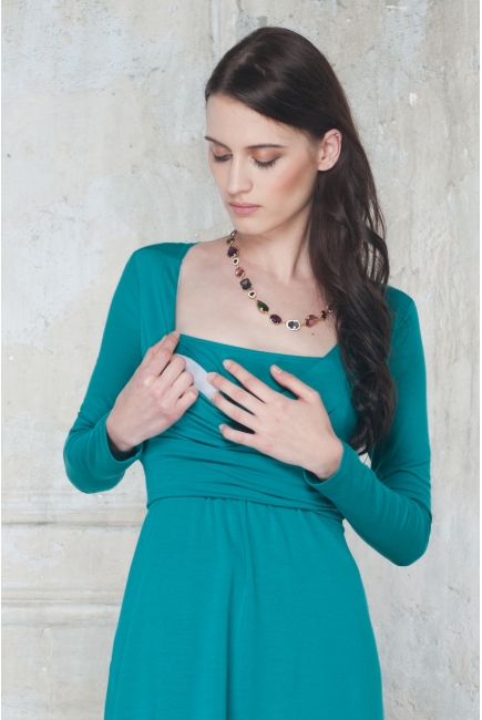 Платье для кормящих и беременных Diva Nursingwear Alba дл.рукав, цвет Smeraldo