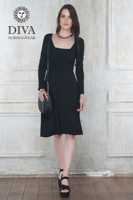 Платье для кормящих и беременных Diva Nursingwear Alba дл.рукав, цвет Nero