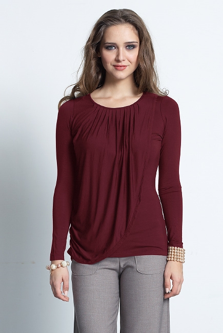Топ для кормления Mothers en Vogue Goddess Drape, винный (Deep Cabernet)