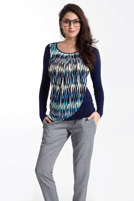 Топ для кормления Mothers en Vogue Goddess Drape, принт Chevron