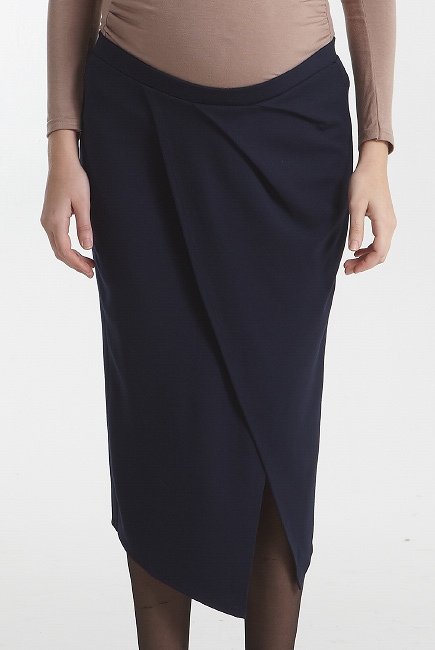 Юбка для беременных и родивших Mothers en Vogue Midi Draped, синий (Navy)