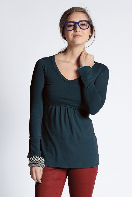 Топ для кормления Mothers en Vogue Must Have V-Neck, серо-синий (Darkest Spruce)