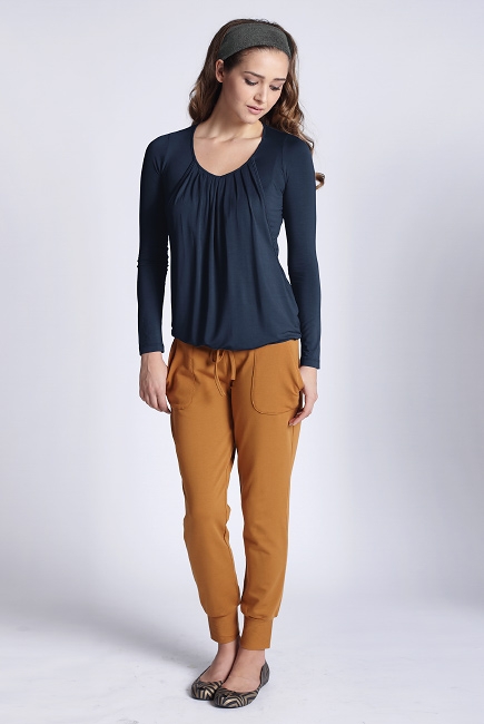 Топ для кормления Mothers en Vogue Slouchy Pleated LS, Mood Indigo