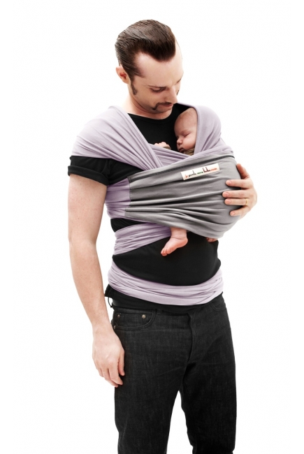 Слинг-шарф JPMBB трикотажный, цвет "лавандовый - светло-серый"