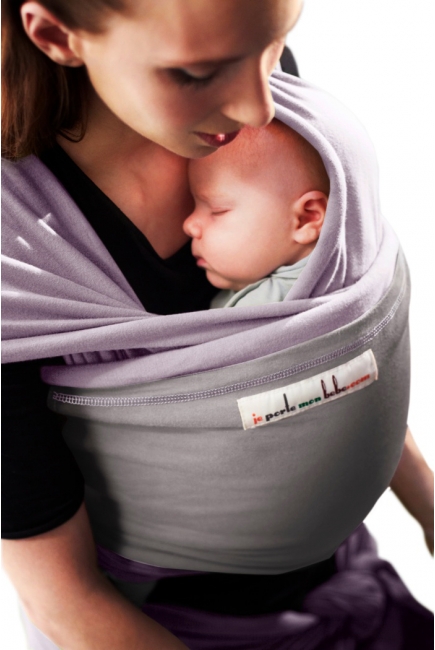 Слинг-шарф JPMBB трикотажный, цвет "лавандовый - светло-серый"