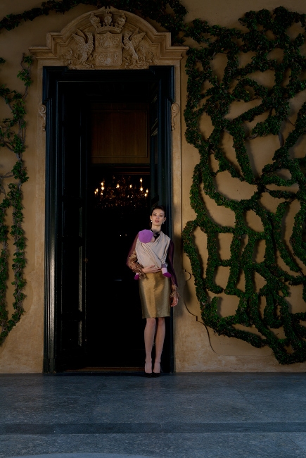 Слинг-шарф Diva Milano cо льном, Barocco Siciliano Aurora