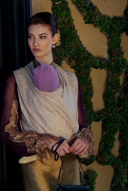 Слинг-шарф Diva Milano cо льном, Barocco Siciliano Aurora