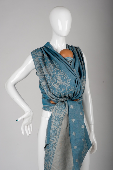 Слинг-шарф Diva Milano cо льном, Barocco Lions Notte Mare