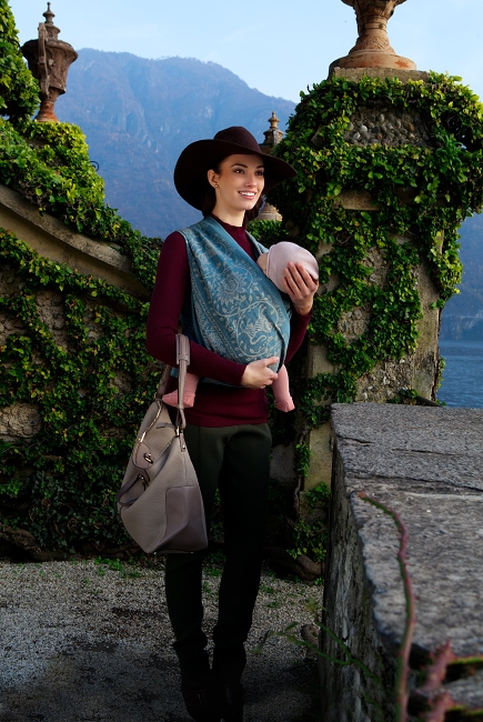 Слинг-шарф Diva Milano cо льном, Barocco Lions Notte Mare