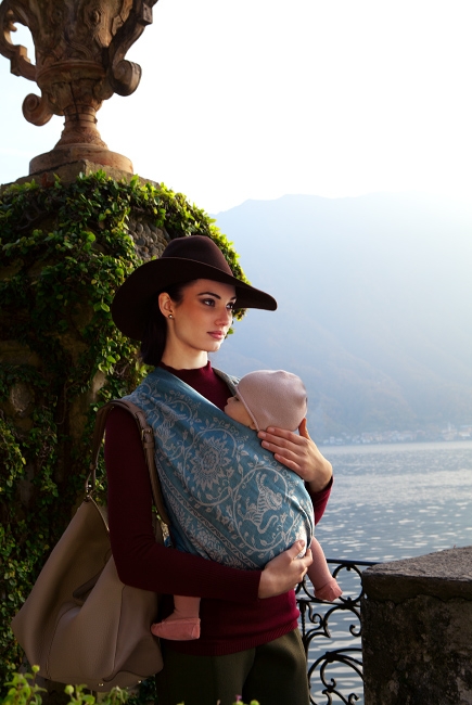 Слинг-шарф Diva Milano cо льном, Barocco Lions Notte Mare