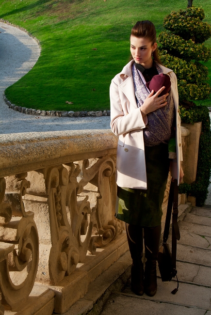 Слинг-шарф Diva Milano cо льном, Barocco Napoletano Viola