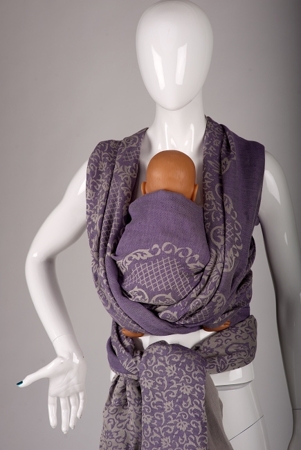 Слинг-шарф Diva Milano cо льном, Barocco Napoletano Viola