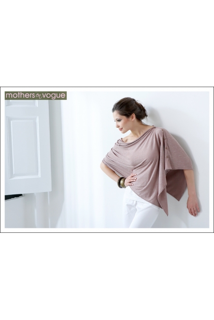 Пончо для кормления Mothers en Vogue из бамбука, цвет экрю