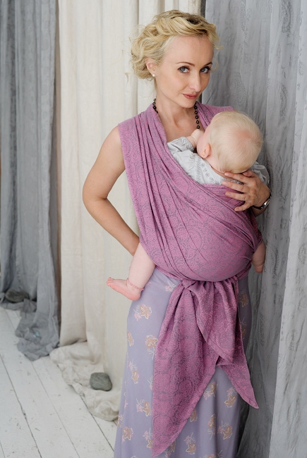 Слинг с кольцами Ellevill Paisley Silver-Pink